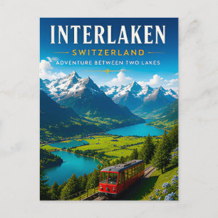 Carte Postale 🏞️ Interlaken Suisse Décoration de Maison de Vall