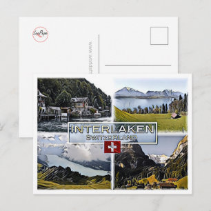 Carte Postale Interlaken - Suisse - Mosaic -