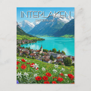 Carte Postale Interlaken Suisse Voyage Printemps