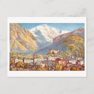 Carte Postale Interlaken vintage, Suisse,