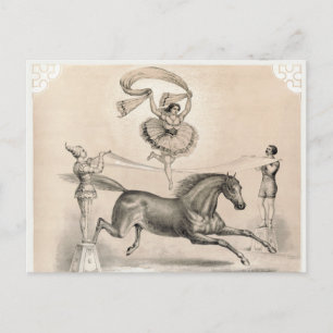 Carte Postale Interprète De Cirque Qui Saute Sur Un Gros Ruban