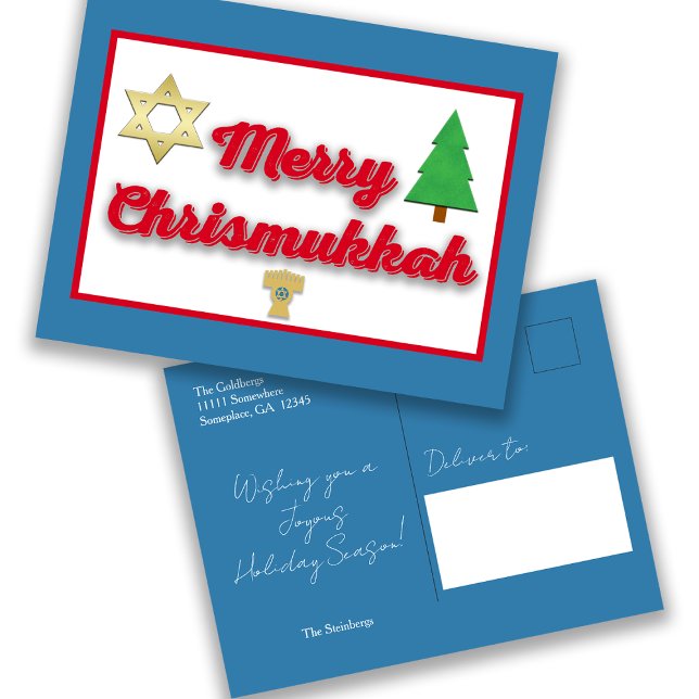 Carte postale interreligieuse Merry Chrismukkah (Créateur téléchargé)