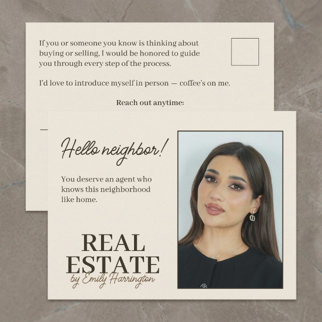Carte Postale Introduction Moderne d'Agent Immobilier Terre à Te (Créateur téléchargé)