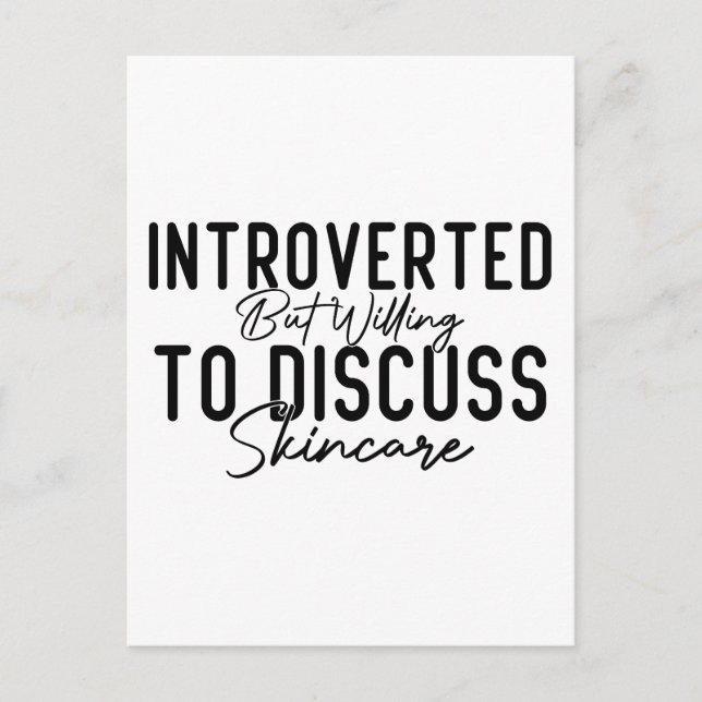 Carte Postale introverti mais prêt à discuter de soins de la pea (Devant)
