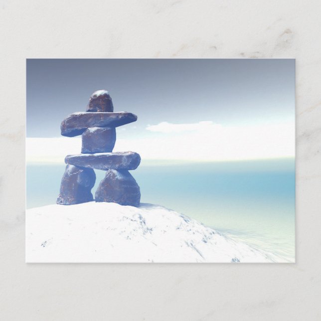 Carte postale inukshuk hiver (Devant)