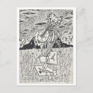 Carte Postale Invasion extraterrestre, ou, L'ensemencement, par