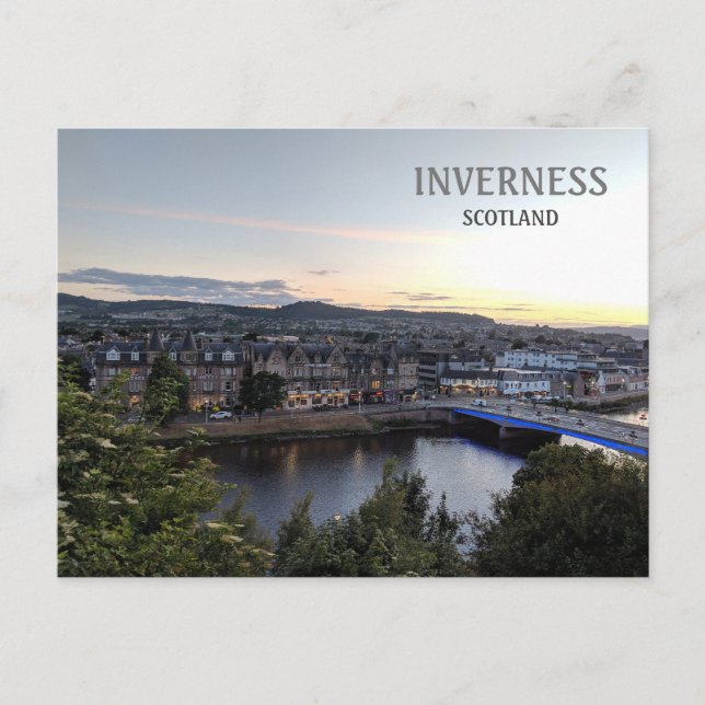 Carte Postale Inverness, Écosse, Royaume-Uni Vue sur la ville (Devant)