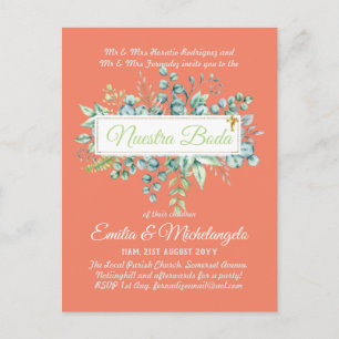 Carte Postale Invitaciones De Boda Baratas HOJAS Modernas