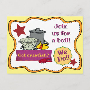 Carte Postale Invitation à ébullition de l'écrevisse