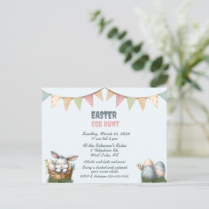 Carte Postale Invitation à la chasse aux oeufs de Pâques