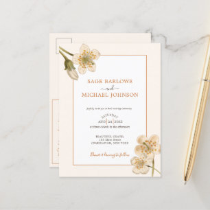 Carte postale Invitation à la crème florale vintag