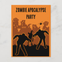 Invitation à la fête d'apocalypse zombie