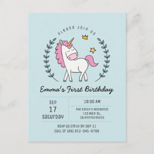 Carte Postale Invitation à l'anniversaire de Laurel avec une lic