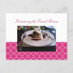 Carte Postale Invitation à l'événement Quatrefoil rose cloison