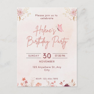 Carte Postale Invitation à une fête d'anniversaire