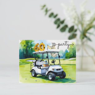 Carte Postale Invitation à une fête de golf Enregistrez la date