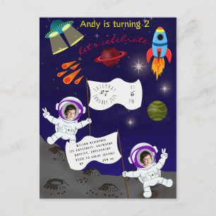 Carte postale Invitation Anniversaire de l'astrona