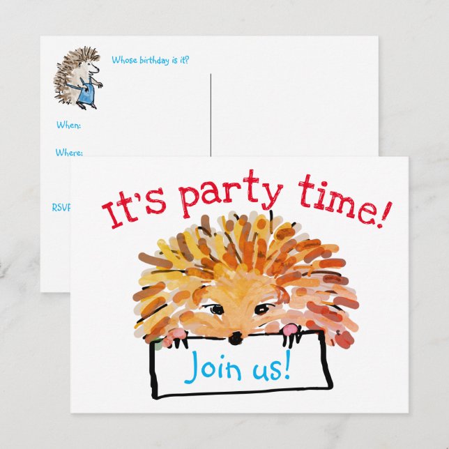 Carte postale Invitation anniversaire pour enfants (Devant / Derrière)