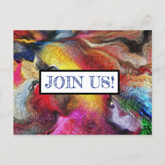 Carte postale Invitation - Art Abstrait - Rejoigne