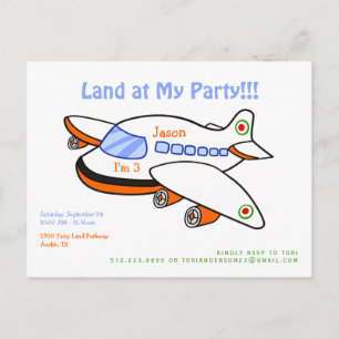 Carte postale Invitation avion de mon parti
