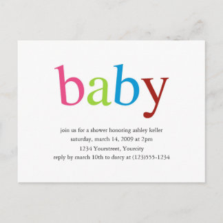 Carte Postale invitation baby shower