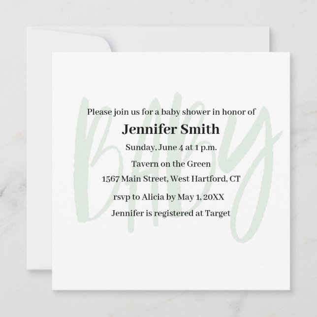 Carte postale INVITATION baby shower (Devant)