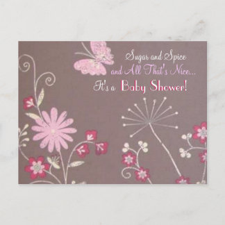 Carte Postale Invitation Baby shower de pré-papillon