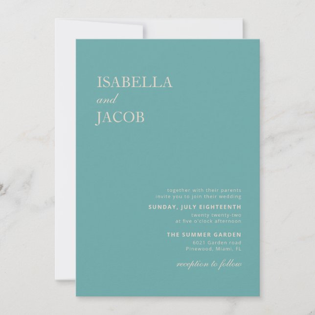 Carte postale Invitation Boho vert Sage (Devant)