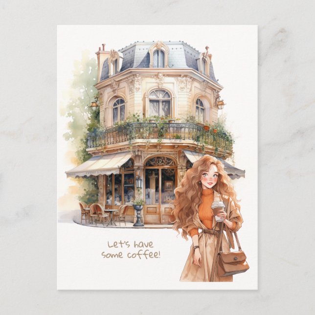 Carte postale Invitation Café (Devant)