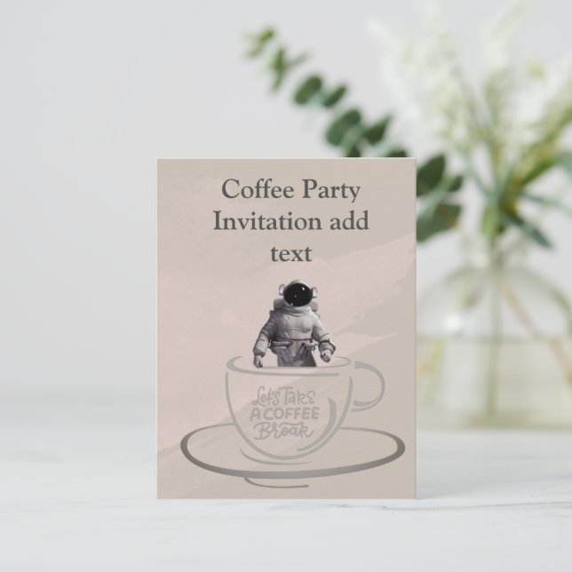 Carte postale Invitation Café Party (Debout devant)