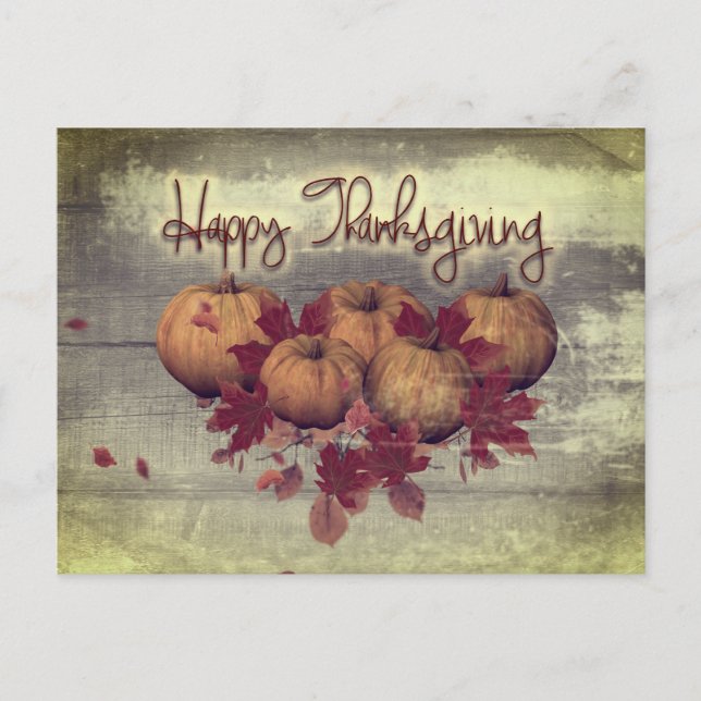 Carte postale Invitation Citrouille vintage (Devant)