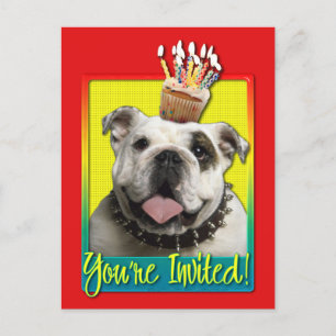 Carte Postale Invitation Cupcake - Bulldog - Light