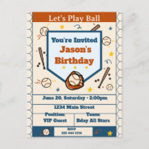 Invitation d'anniversaire de baseball - Ajouter un