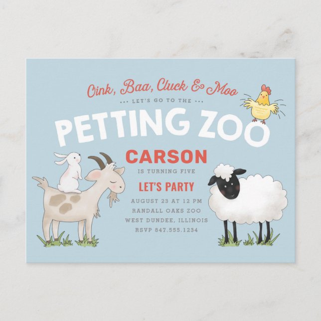 Carte postale Invitation d'anniversaire de Oink Ba (Devant)