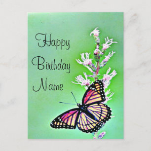 Carte Postale Invitation d'anniversaire de papillon
