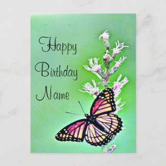 Carte Postale Invitation d'anniversaire de papillon