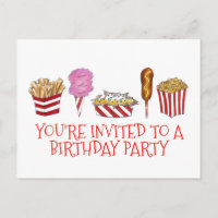 Invitation d'anniversaire Fête foraine