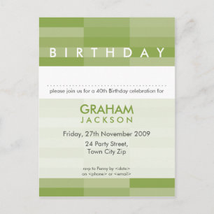 Carte Postale Invitation d'anniversaire :: panneau rectangulaire