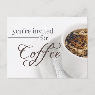 Carte Postale Invitation de café (Élégant)