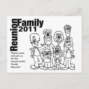 Carte Postale Invitation de coloration Reunion familiale 2011