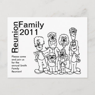 Carte Postale Invitation de coloration Reunion familiale 2011