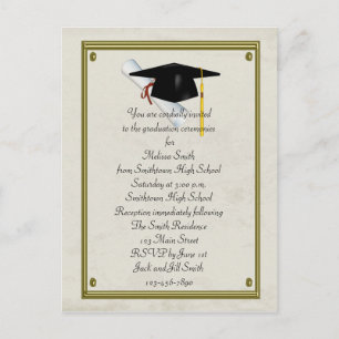 Carte postale Invitation de diplôme