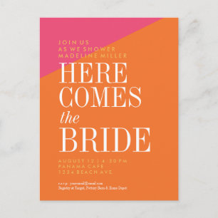 Carte postale Invitation de douche nuptiale