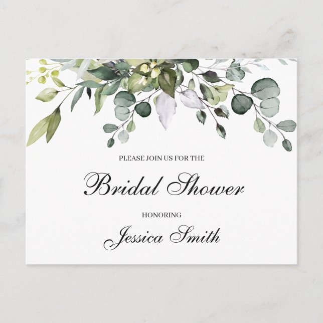 Carte postale Invitation de douche nuptiale Eucaly (Devant)