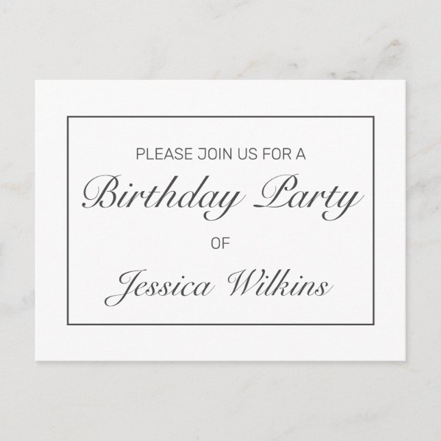 Carte postale Invitation de fête d'anniversaire (Devant)