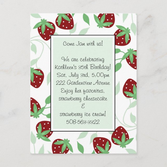 Carte Postale Invitation de fête d'anniversaire (Devant)