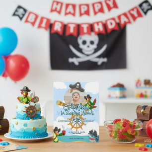 Carte Postale Invitation de fête d'anniversaire de pirates perso