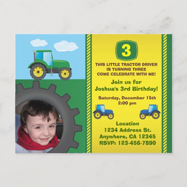 Carte postale Invitation de fête d'anniversaire du (Devant)