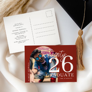 Carte Postale Invitation de fête de fin d'études avec photo en a