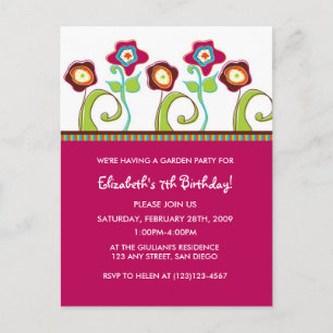 Carte Postale Invitation de Garden Party